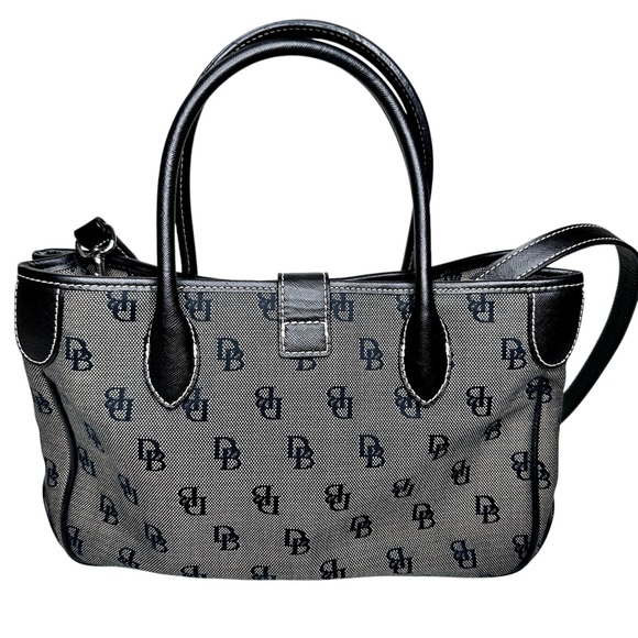 Dooney & Bourke Signature Double Handle Tote Bag Small Black Vintage Purse - Picture 2 of 16